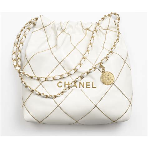 white gold leather shoulder bag chanel knockout|CHANEL Shiny Calfskin Quilted Chanel 22 White .